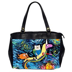 Adventure Time Art Starry Night Van Gogh Oversize Office Handbag (2 Sides) by Modalart