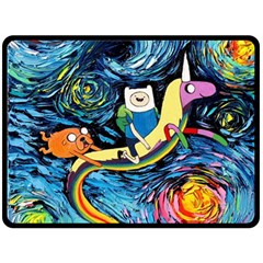 Adventure Time Art Starry Night Van Gogh Fleece Blanket (large) by Modalart