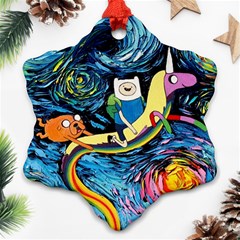 Adventure Time Art Starry Night Van Gogh Ornament (snowflake) by Modalart