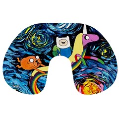 Adventure Time Art Starry Night Van Gogh Travel Neck Pillow by Modalart