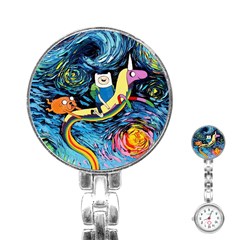 Adventure Time Art Starry Night Van Gogh Stainless Steel Nurses Watch by Modalart