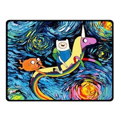 Adventure Time Art Starry Night Van Gogh Two Sides Fleece Blanket (small) by Modalart