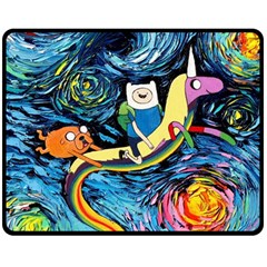 Adventure Time Art Starry Night Van Gogh Two Sides Fleece Blanket (medium) by Modalart