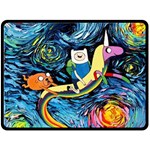 Adventure Time Art Starry Night Van Gogh Two Sides Fleece Blanket (Large) 80 x60  Blanket Front