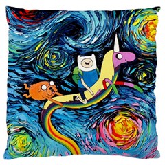 Adventure Time Art Starry Night Van Gogh Standard Premium Plush Fleece Cushion Case (one Side) by Modalart