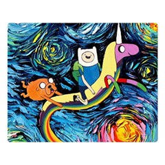 Adventure Time Art Starry Night Van Gogh Two Sides Premium Plush Fleece Blanket (large) by Modalart