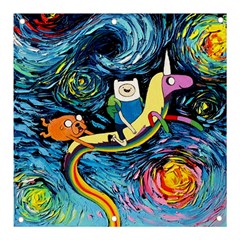 Adventure Time Art Starry Night Van Gogh Banner And Sign 3  X 3  by Modalart