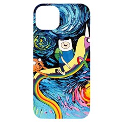 Adventure Time Art Starry Night Van Gogh Iphone 14 Plus Black Uv Print Case by Modalart