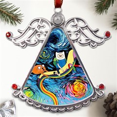 Adventure Time Art Starry Night Van Gogh Metal Angel With Crystal Ornament by Modalart