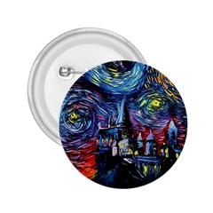 Castle Hogwarts Starry Night Print Van Gogh Parody 2 25  Buttons by Modalart