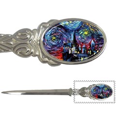 Castle Hogwarts Starry Night Print Van Gogh Parody Letter Opener by Modalart