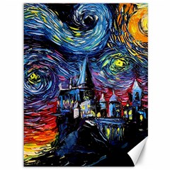 Castle Hogwarts Starry Night Print Van Gogh Parody Canvas 36  X 48  by Modalart