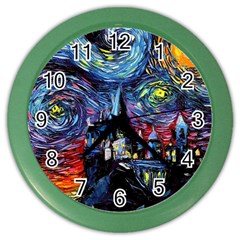 Castle Hogwarts Starry Night Print Van Gogh Parody Color Wall Clock by Modalart