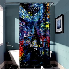 Castle Hogwarts Starry Night Print Van Gogh Parody Shower Curtain 36  X 72  (stall)  by Modalart