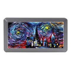 Castle Hogwarts Starry Night Print Van Gogh Parody Memory Card Reader (mini) by Modalart