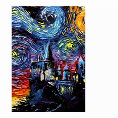 Castle Hogwarts Starry Night Print Van Gogh Parody Small Garden Flag (two Sides) by Modalart