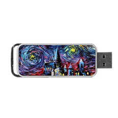 Castle Hogwarts Starry Night Print Van Gogh Parody Portable Usb Flash (one Side) by Modalart