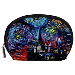 Castle Hogwarts Starry Night Print Van Gogh Parody Accessory Pouch (large) by Modalart