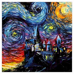 Castle Hogwarts Starry Night Print Van Gogh Parody Lightweight Scarf  by Modalart