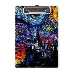 Castle Hogwarts Starry Night Print Van Gogh Parody A5 Acrylic Clipboard by Modalart