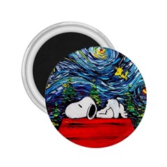 Dog House Vincent Van Gogh s Starry Night Parody 2 25  Magnets by Modalart