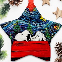 Dog House Vincent Van Gogh s Starry Night Parody Ornament (star) by Modalart