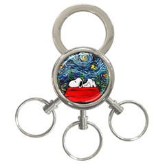 Dog House Vincent Van Gogh s Starry Night Parody 3-ring Key Chain by Modalart