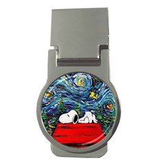 Dog House Vincent Van Gogh s Starry Night Parody Money Clips (round)  by Modalart