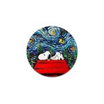 Dog House Vincent Van Gogh s Starry Night Parody Golf Ball Marker (4 pack) Front