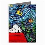 Dog House Vincent Van Gogh s Starry Night Parody Greeting Cards (Pkg of 8) Left