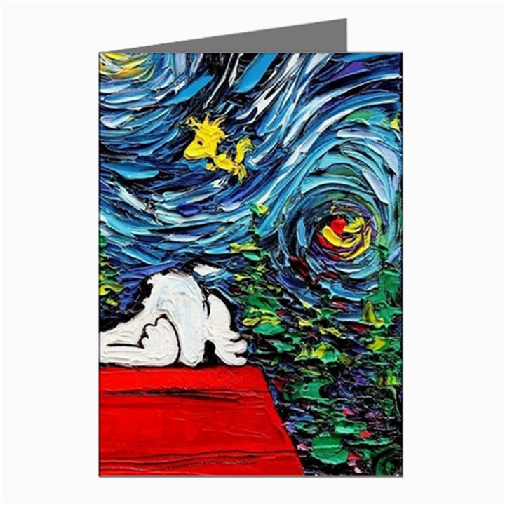 Dog House Vincent Van Gogh s Starry Night Parody Greeting Cards (Pkg of 8)