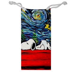 Dog House Vincent Van Gogh s Starry Night Parody Jewelry Bag by Modalart