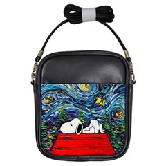 Dog House Vincent Van Gogh s Starry Night Parody Girls Sling Bag by Modalart