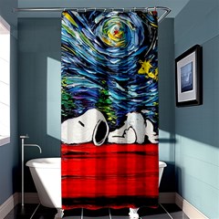 Dog House Vincent Van Gogh s Starry Night Parody Shower Curtain 36  X 72  (stall)  by Modalart