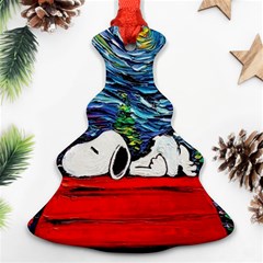 Dog House Vincent Van Gogh s Starry Night Parody Christmas Tree Ornament (two Sides) by Modalart