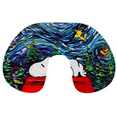 Dog House Vincent Van Gogh s Starry Night Parody Travel Neck Pillow by Modalart