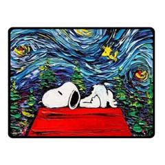 Dog House Vincent Van Gogh s Starry Night Parody Two Sides Fleece Blanket (small) by Modalart