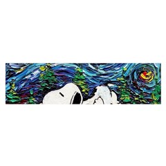 Dog House Vincent Van Gogh s Starry Night Parody Oblong Satin Scarf (16  X 60 ) by Modalart