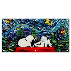 Dog House Vincent Van Gogh s Starry Night Parody Banner And Sign 4  X 2  by Modalart