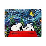 Dog House Vincent Van Gogh s Starry Night Parody Premium Plush Fleece Blanket (Mini) 35 x27  Blanket Front