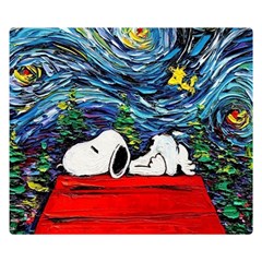 Dog House Vincent Van Gogh s Starry Night Parody Premium Plush Fleece Blanket (small) by Modalart