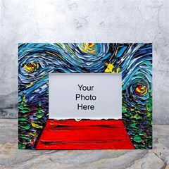 Dog House Vincent Van Gogh s Starry Night Parody White Tabletop Photo Frame 4 x6  by Modalart