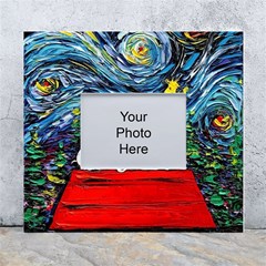 Dog House Vincent Van Gogh s Starry Night Parody White Wall Photo Frame 5  X 7  by Modalart