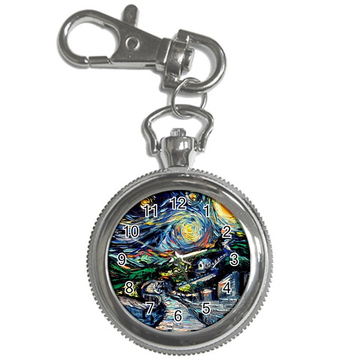 The Great Wall Nature Painting Starry Night Van Gogh Key Chain Watches