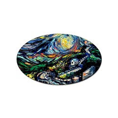 The Great Wall Nature Painting Starry Night Van Gogh Sticker Oval (10 Pack) by Modalart