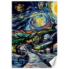 The Great Wall Nature Painting Starry Night Van Gogh Canvas 12  X 18  by Modalart