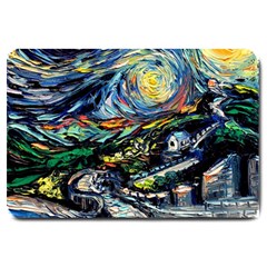 The Great Wall Nature Painting Starry Night Van Gogh Large Doormat by Modalart