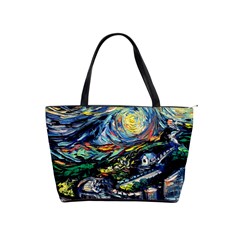 The Great Wall Nature Painting Starry Night Van Gogh Classic Shoulder Handbag by Modalart