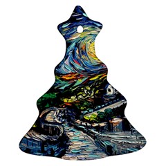 The Great Wall Nature Painting Starry Night Van Gogh Christmas Tree Ornament (two Sides) by Modalart