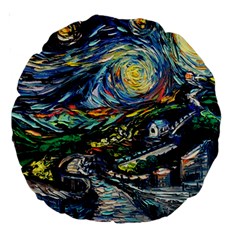 The Great Wall Nature Painting Starry Night Van Gogh Large 18  Premium Round Cushions by Modalart